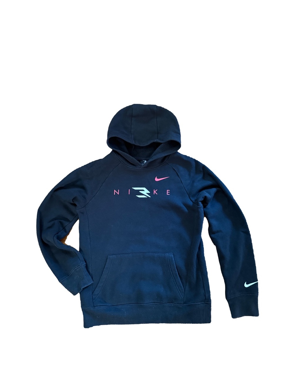 Nike Boys Black Hoodie with Red & White Logo Youth Large 12/13